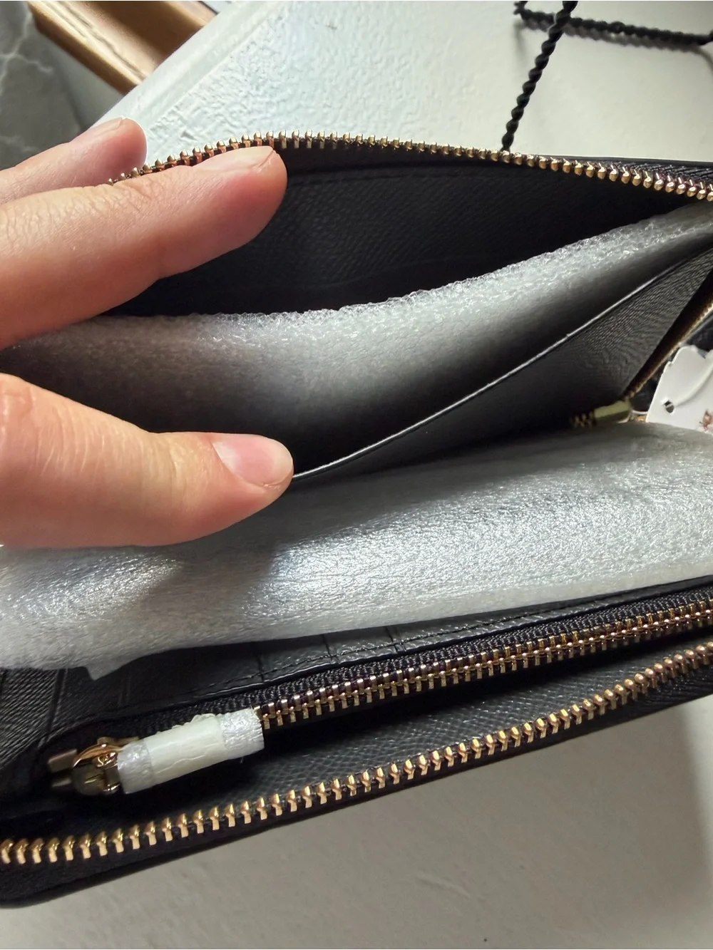 COACH NWT Black Leather Phone Wallet